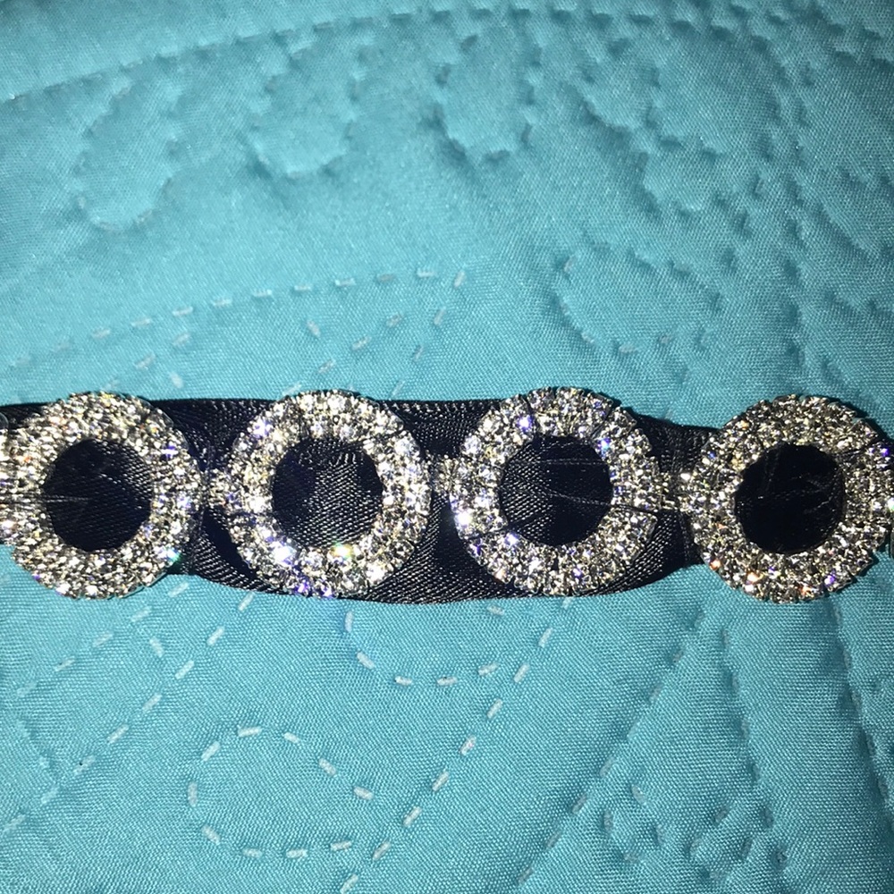 New Black Ribbon Sash Rhinestone Belt. - Picture 13 of 13